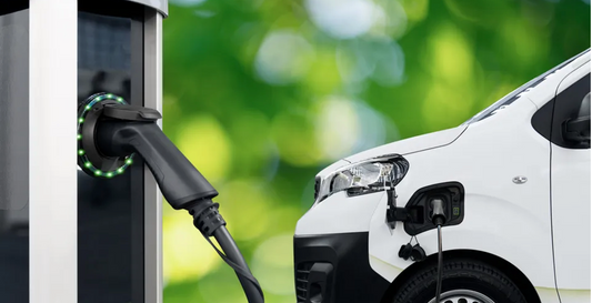 An electric van charging