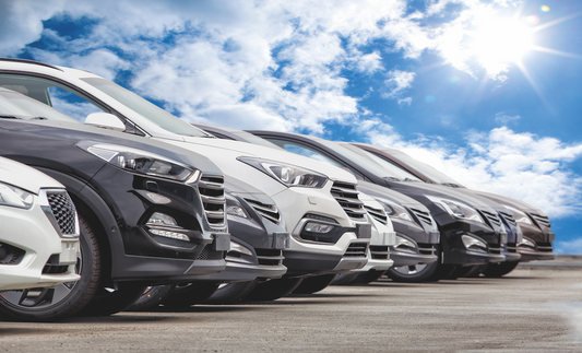 Fleet cars lined up